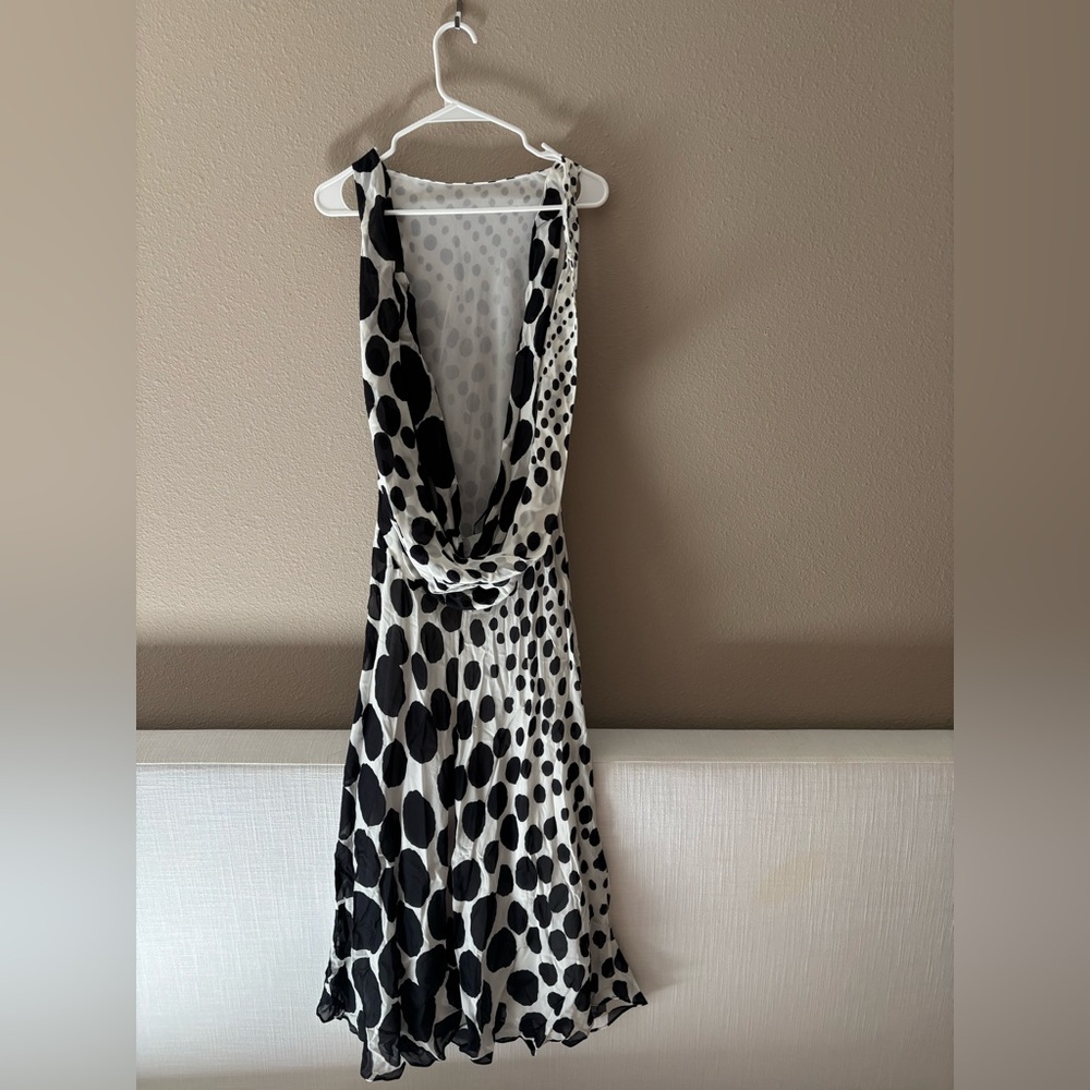 Zara Black and White Polka Dot Maxi Dress - Picture 8 of 9